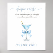 A Tini One Coquette Bow Baby Shower Diaper Raffle ポスター (正面)