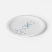 A Tini One Dusty Blue Bow Boy Baby Shower     ペーパープレート (アングル)