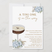 A Tini One Dusty Blue Espresso Martini Baby Shower 招待状 (正面)