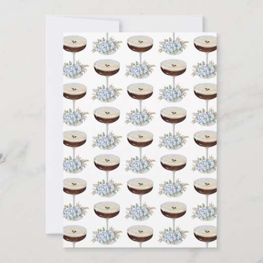 A Tini One Dusty Blue Espresso Martini Baby Shower 招待状 (裏面)