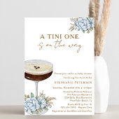 A Tini One Dusty Blue Espresso Martini Baby Shower 招待状