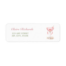 A Tini One Elegant Pink Baby Shower Return Address ラベル