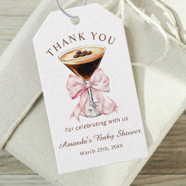A tini One Espresso Martini Pink Bow Baby Shower  ギフトタグ