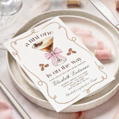 A Tini One Espresso Martini Pink Bow Baby Shower 招待状