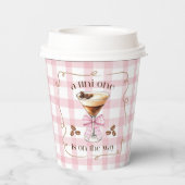 A Tini One Espresso Martini Pink Bow Baby Shower 紙コップ (裏面)