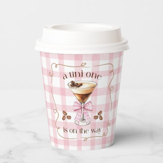 A Tini One Espresso Martini Pink Bow Baby Shower 紙コップ (裏面)