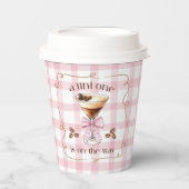 A Tini One Espresso Martini Pink Bow Baby Shower 紙コップ (正面)
