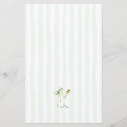 A Tini One Green Bow Wishes For Baby Advice Card (裏面)