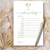 A Tini One Green Bow Wishes For Baby Advice Card