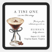 A Tini One Is on the Way Baby Shower  スクエアシール (正面)