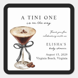 A Tini One Is on the Way Baby Shower  スクエアシール