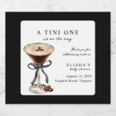 A Tini One Is on the Way Baby Shower スパークリングワインラベル (シングルラベル)