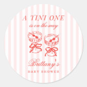 A Tini One Is On The Way Baby Shower ラウンドシール (正面)
