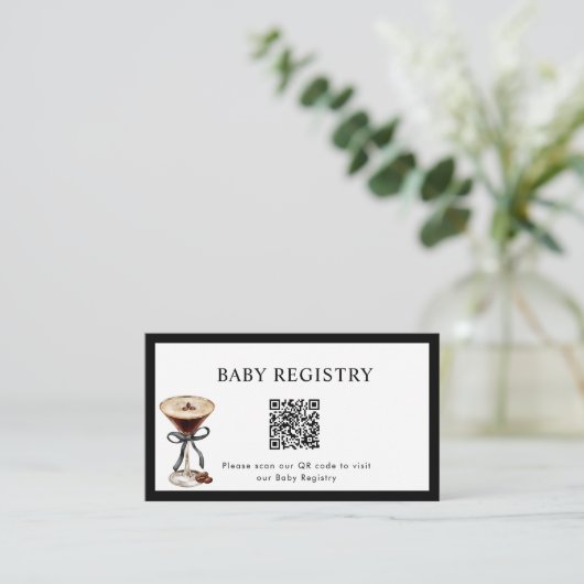 A Tini One is on the Way Baby Shower QR code エンクロージャーカード (スタンド正面)