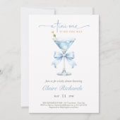 A Tini One Is On The Way Blue Boy Baby Shower  招待状 (正面)