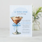 A Tini One Is on the Way Boy Baby Shower 招待状 (スタンド正面)