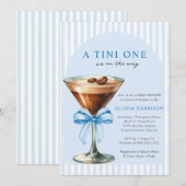 A Tini One Is on the Way Boy Baby Shower 招待状 (正面/裏面)
