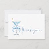 A Tini One Is On The Way Boy Martini Theme サンキューカード (正面)