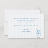 A Tini One Is On The Way Boy Martini Theme サンキューカード (裏面)