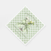 A Tini One is on the way Coquette Baby Shower スタンダードランチョンナプキン (角)