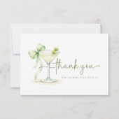 A Tini One Is On The Way Elegant Martini Party サンキューカード (正面)