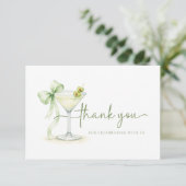 A Tini One Is On The Way Elegant Martini Party サンキューカード (スタンド正面)