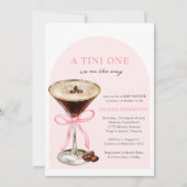 A Tini One Is on the way Girl Baby Shower 招待状 (正面)