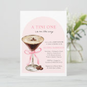 A Tini One Is on the way Girl Baby Shower 招待状 (スタンド正面)