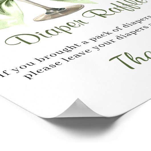 A Tini One Is On the Way Martini Diaper Raffle ポスター (角)