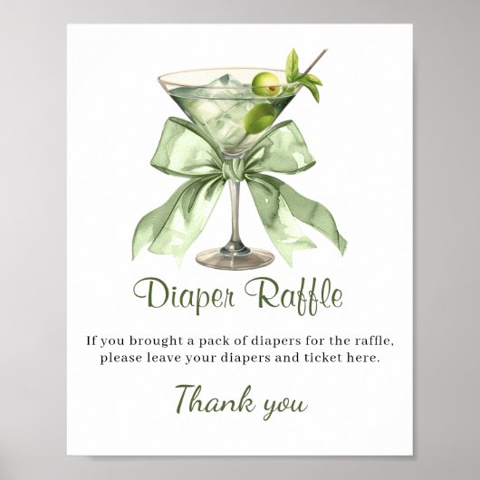 A Tini One Is On the Way Martini Diaper Raffle ポスター (正面)