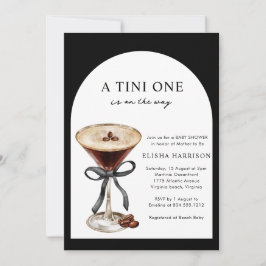 A Tini One Is on the Way QR code Baby Shower 招待状