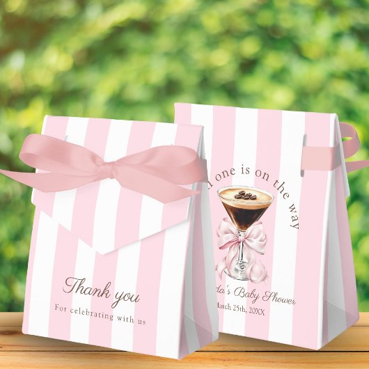 A Tini One Martini Pink Bow Baby Shower Gift フェイバーボックス