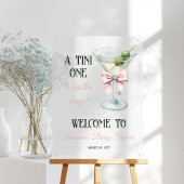 A Tini One Martini Pink Bow Baby Shower Welcome アクリルサイン