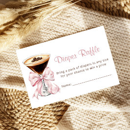 A Tini One Martini Pink Diaper Raffle Baby Shower  エンクロージャーカード