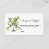 A Tini One Martini Sage Diaper Raffle Baby Shower  エンクロージャーカード (正面)