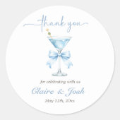 A Tini One On The Way Blue Martini Boy Thank You ラウンドシール (正面)