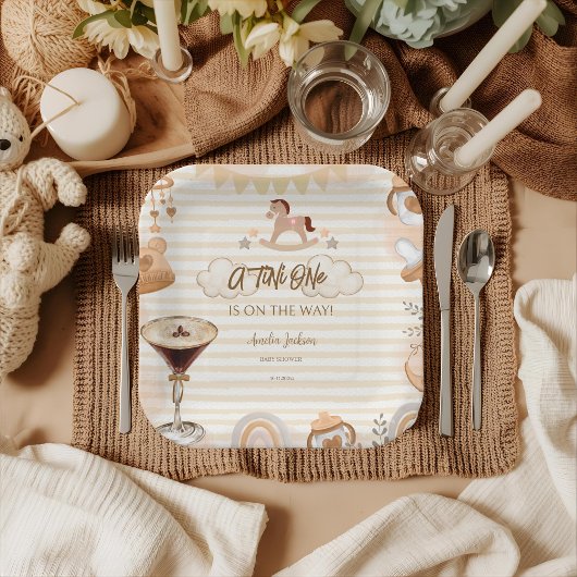 A Tini One On The Way Espresso Martini Baby Shower ペーパープレート