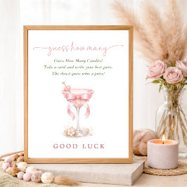 A Tini One Pink Baby Shower Game Guess How Many ポスター