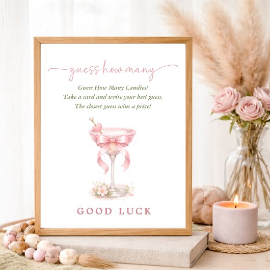 A Tini One Pink Baby Shower Game Guess How Many ポスター