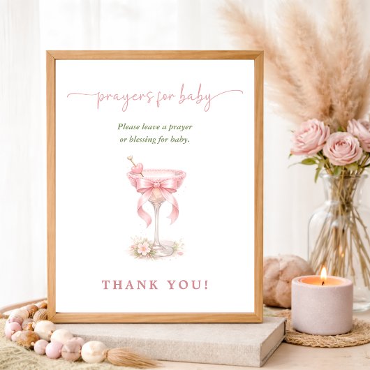 A Tini One Pink Bow Baby Shower Prayers for Baby ポスター