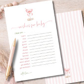 A Tini One Pink Bow Wishes For Baby Advice Card