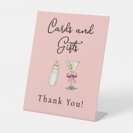 A Tini One Pink Cards & Gives Martini Baby Shower 台座サイン (正面)
