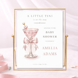A Tini One Pink Girl Baby Shower Shower Welcome ポスター