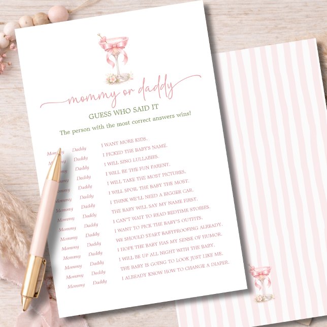 A Tini One Pink Mommy or Daddy Guess Who Said It (クリエイターアップロード済み)