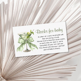 A Tini One Sage Green Bow Martini Books for Baby エンクロージャーカード