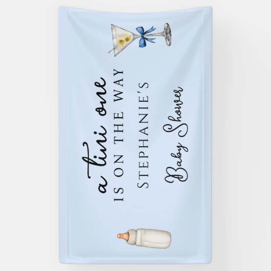 A Tini One The Way Blue Martini Baby Shower 横断幕 (縦)