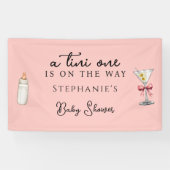 A Tini One The Way Pink Martini Baby Shower 横断幕 (横)