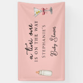 A Tini One The Way Pink Martini Baby Shower 横断幕 (縦)