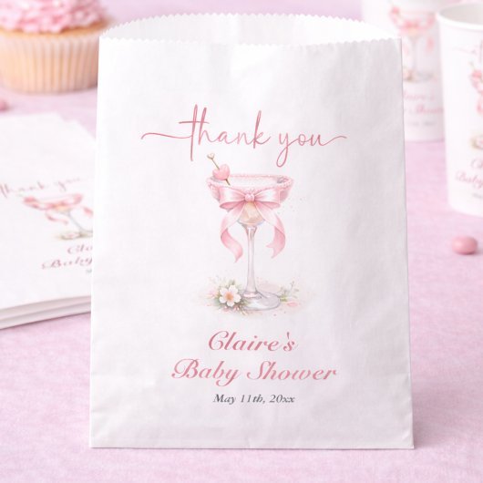A Tini One Theme Pink Baby Shower フェイバーバッグ