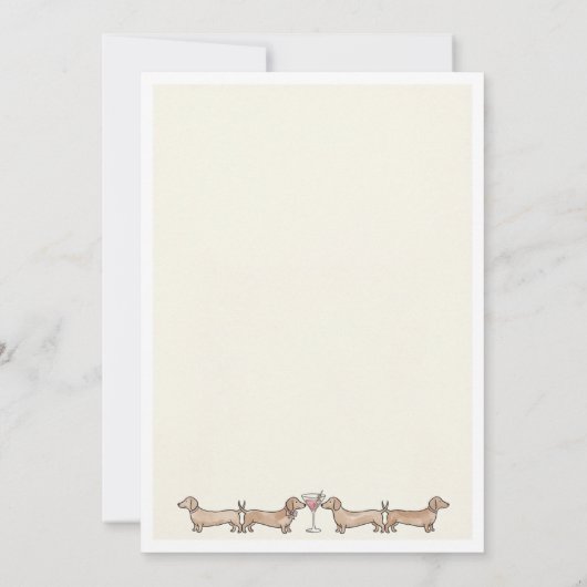 A Tini Weenie Bit Older Dachshund Martini Birthday 招待状 (裏面)